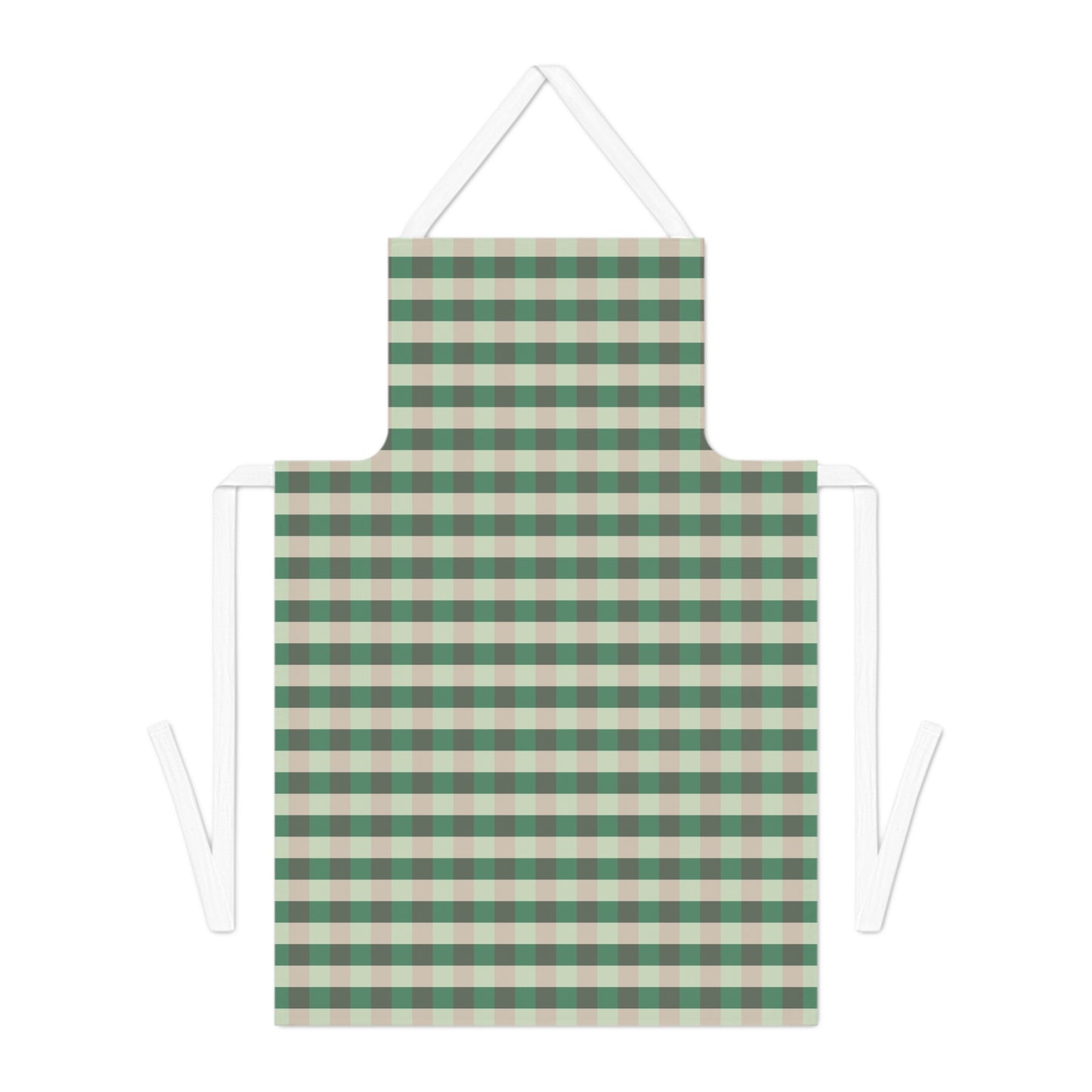 Green Beige Buffalo Check Apron